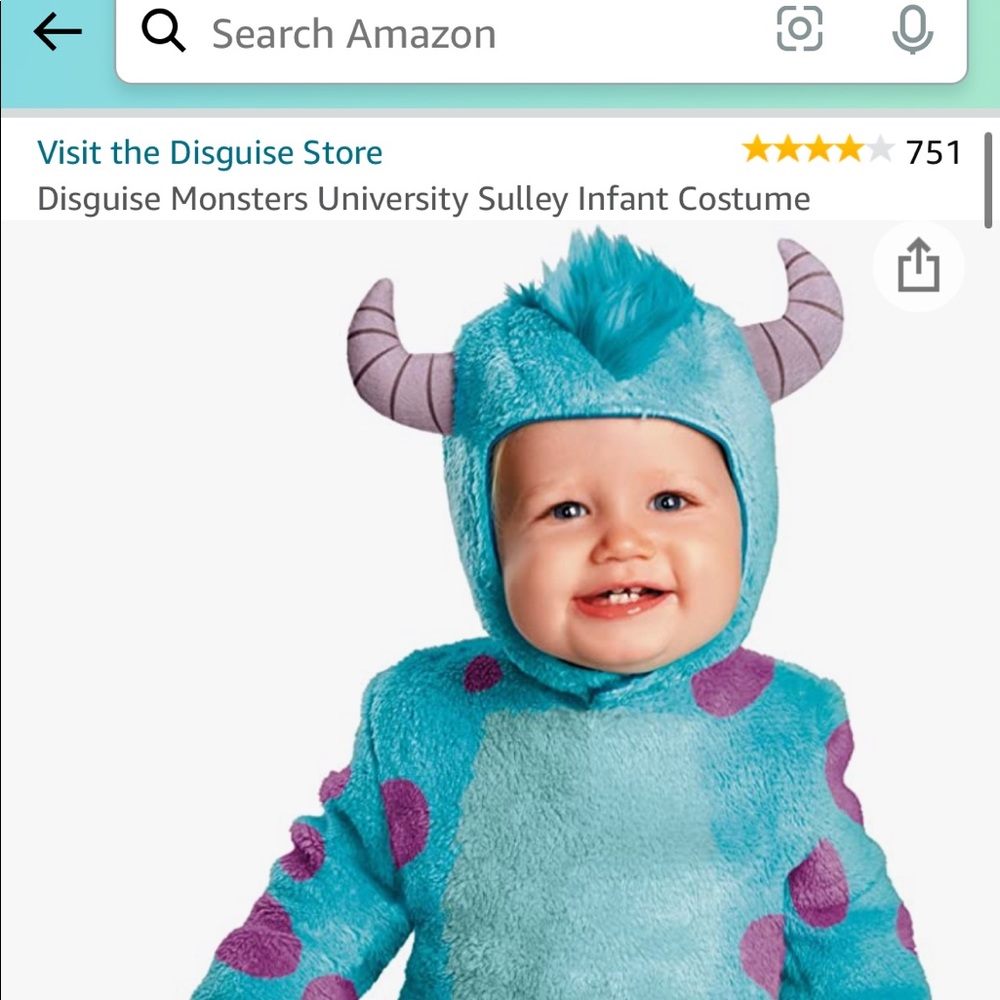 Baby Sully costume from Monsters Inc.